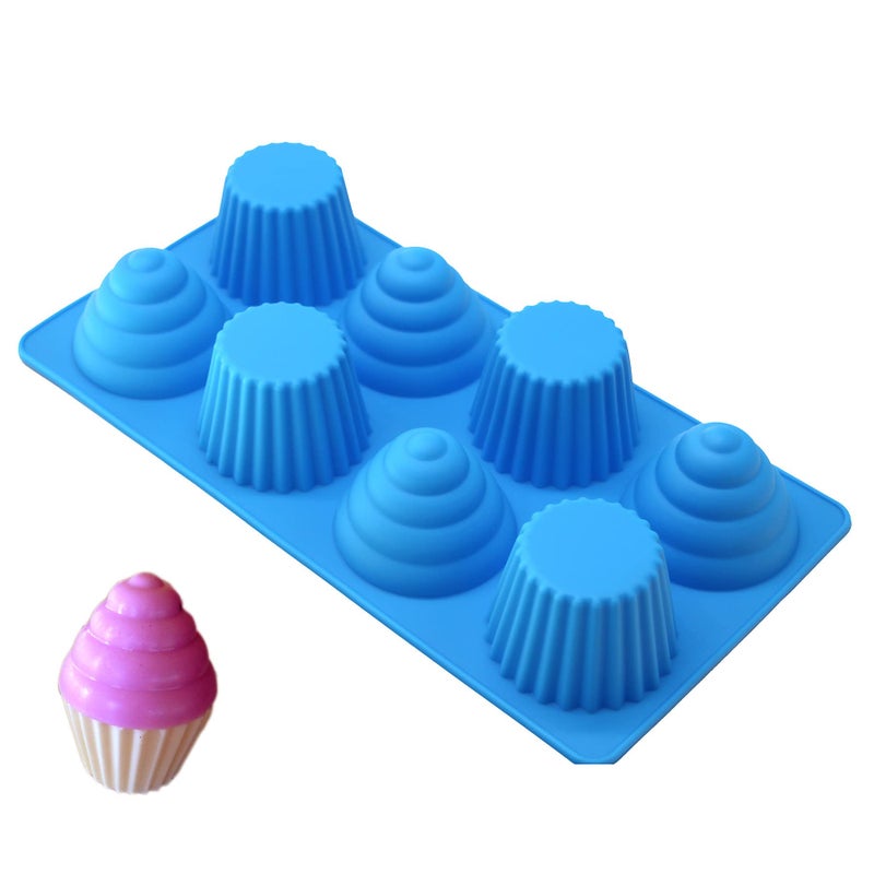 X-Haibei Great Ice Cream Cone Cupcake Soap Pan Bakeware 8-cavity Tray - Image 2